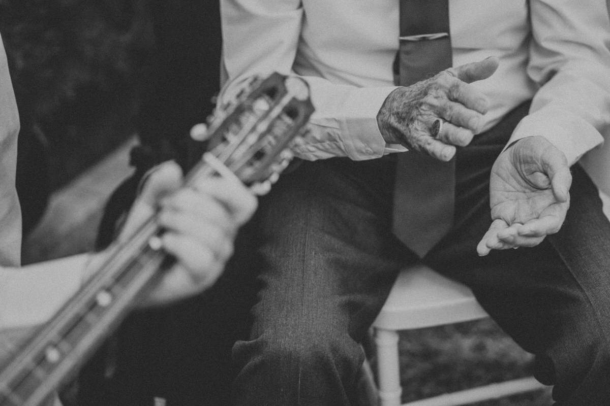 happy Grandad in wedding